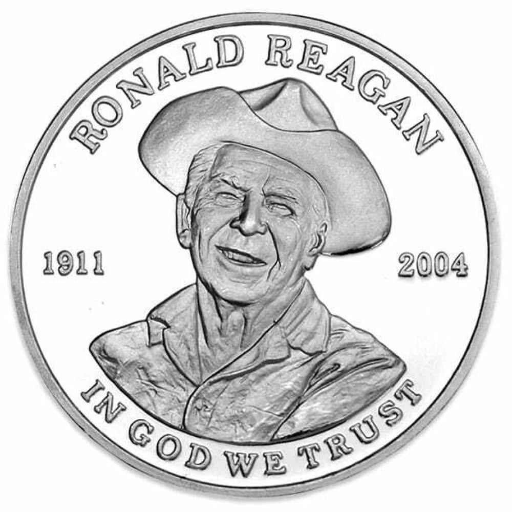 Ronald Reagan Peace Through Strength 1 oz Silver Round .999 Fine BU Coin