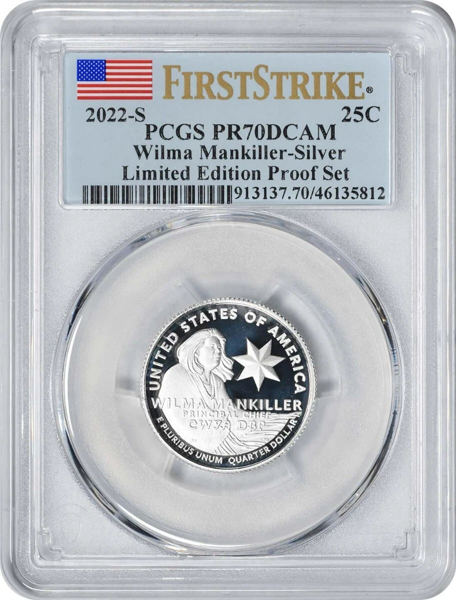 2022-S Wilma Mankiller Women Washington Silver Quarter Limited PR70DCAM FS PCGS