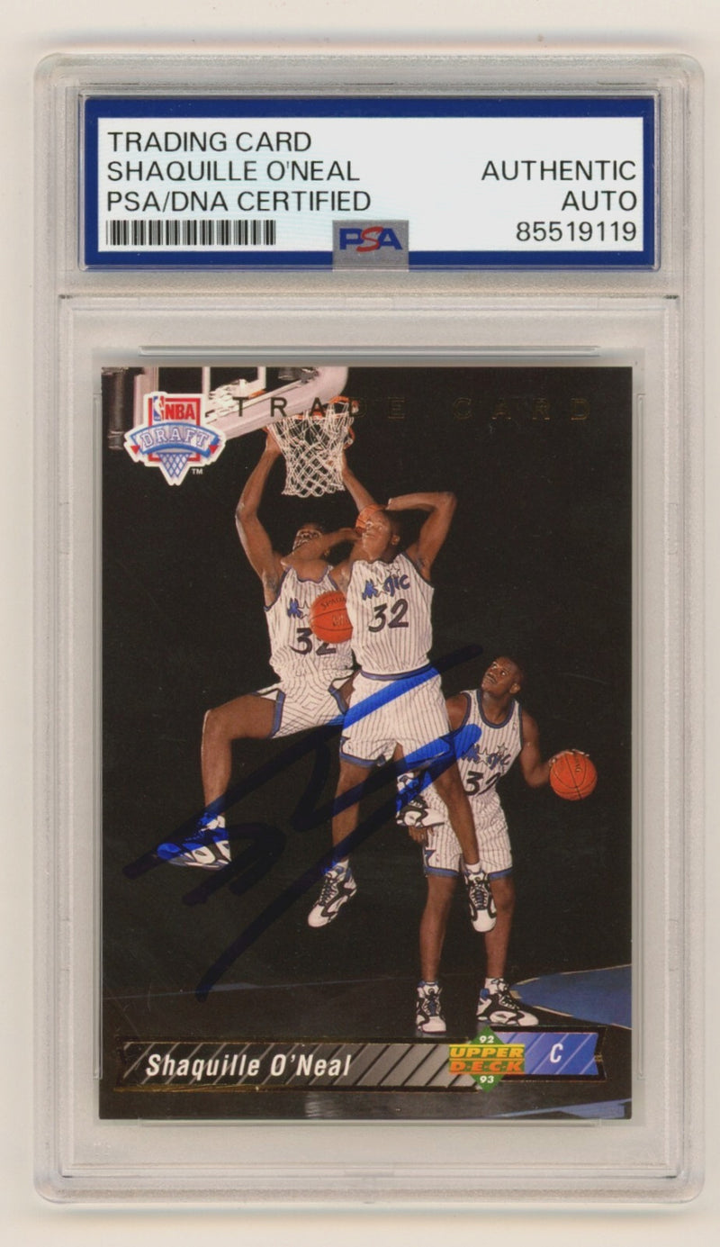 Shaquille O'Neal 1992-93 Upper Deck NBA Draft #1B RC Signed PSA Auth. Auto Shaq-1