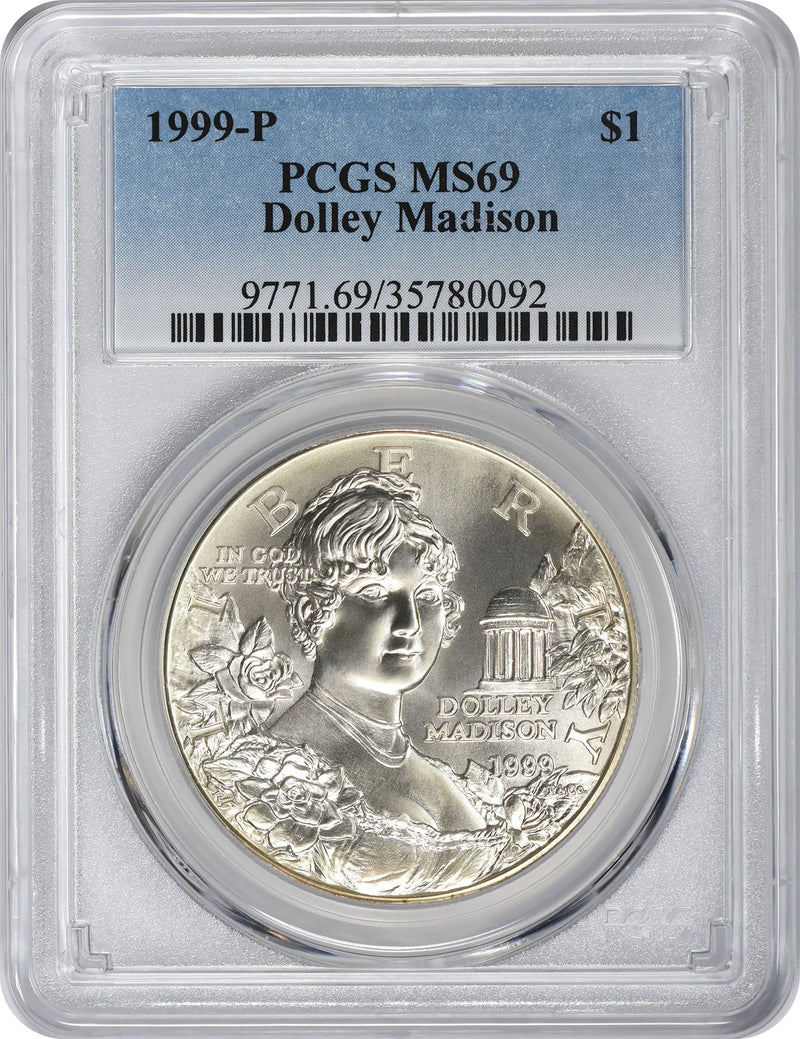 1999-P Dolley Madison Silver Commemorative Dollar MS69 PCGS Mint State 69-1