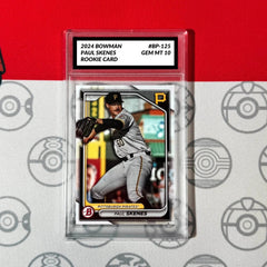 Graded 10 Paul Skenes Rookie Card 2024 MLB TOPPS BOWMAN BP-125 Pirates RC-1