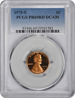 1975-S Lincoln Cent PR69RD DCAM PCGS-1