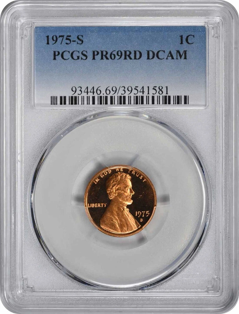 1975-S Lincoln Cent PR69RD DCAM PCGS-1