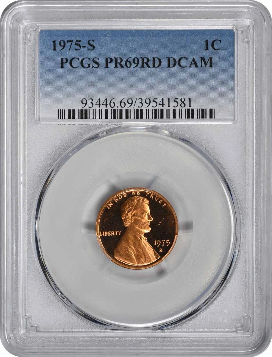 1975-S Lincoln Cent PR69RD DCAM PCGS