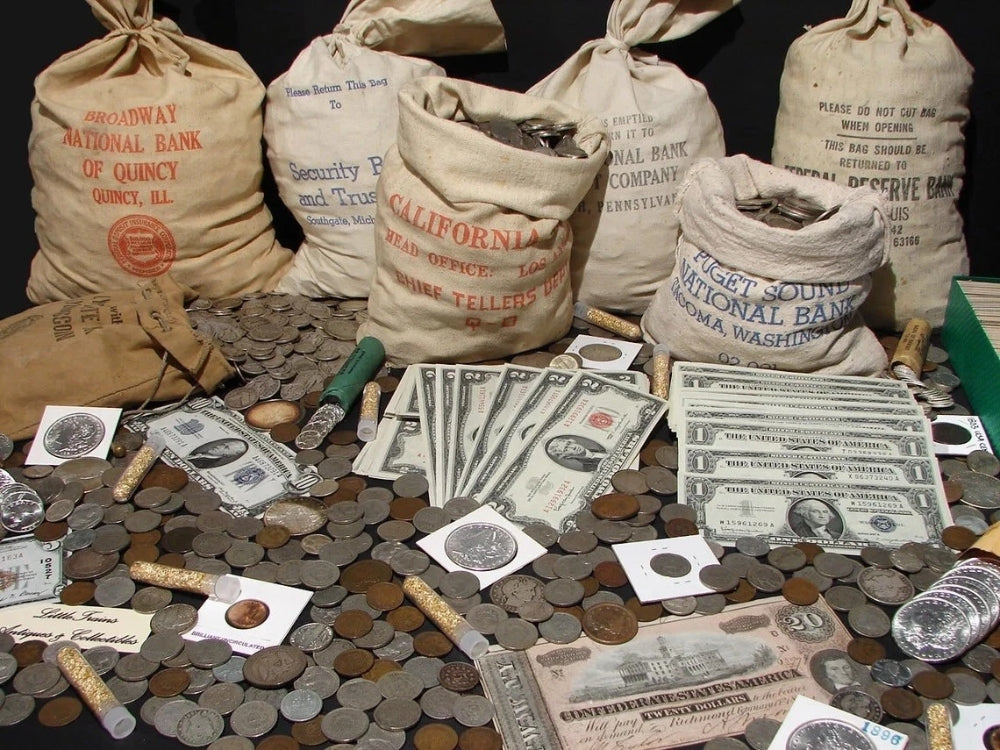 Venta de lotes de propiedad - Monedas antiguas de EE. UU. ✯ Oro / Plata / Divisas / Segunda Guerra Mundial ✯Más de 100 años de antigüedad