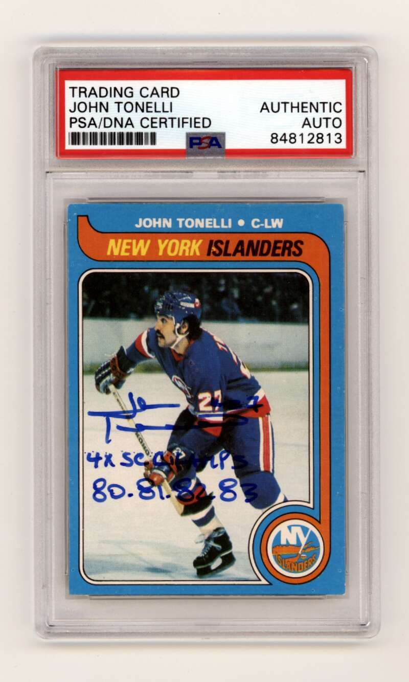 John Tonelli 1979-80 O-Pee-Chee OPC #146 RC w/ SC Insc Signed PSA Authentic Auto-1