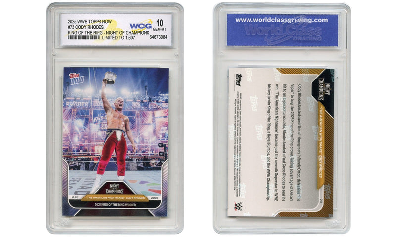 2025 WWE Topps Now CODY RHODES King of The Ring Wrestling Card #73 - GEM-MINT 10-2
