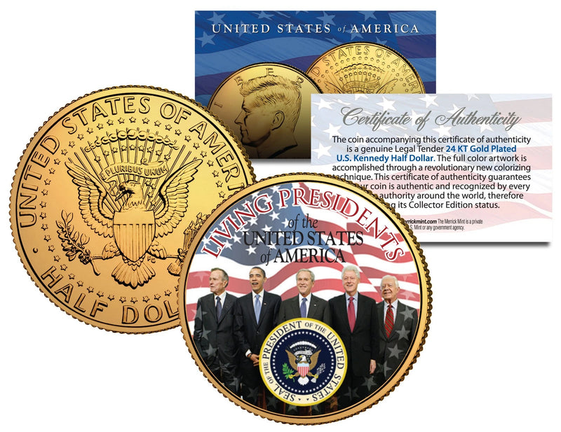 LIVING PRESIDENTS *Americana* JFK Half Dollar Coin 24K Gold Plated JIMMY CARTER-1