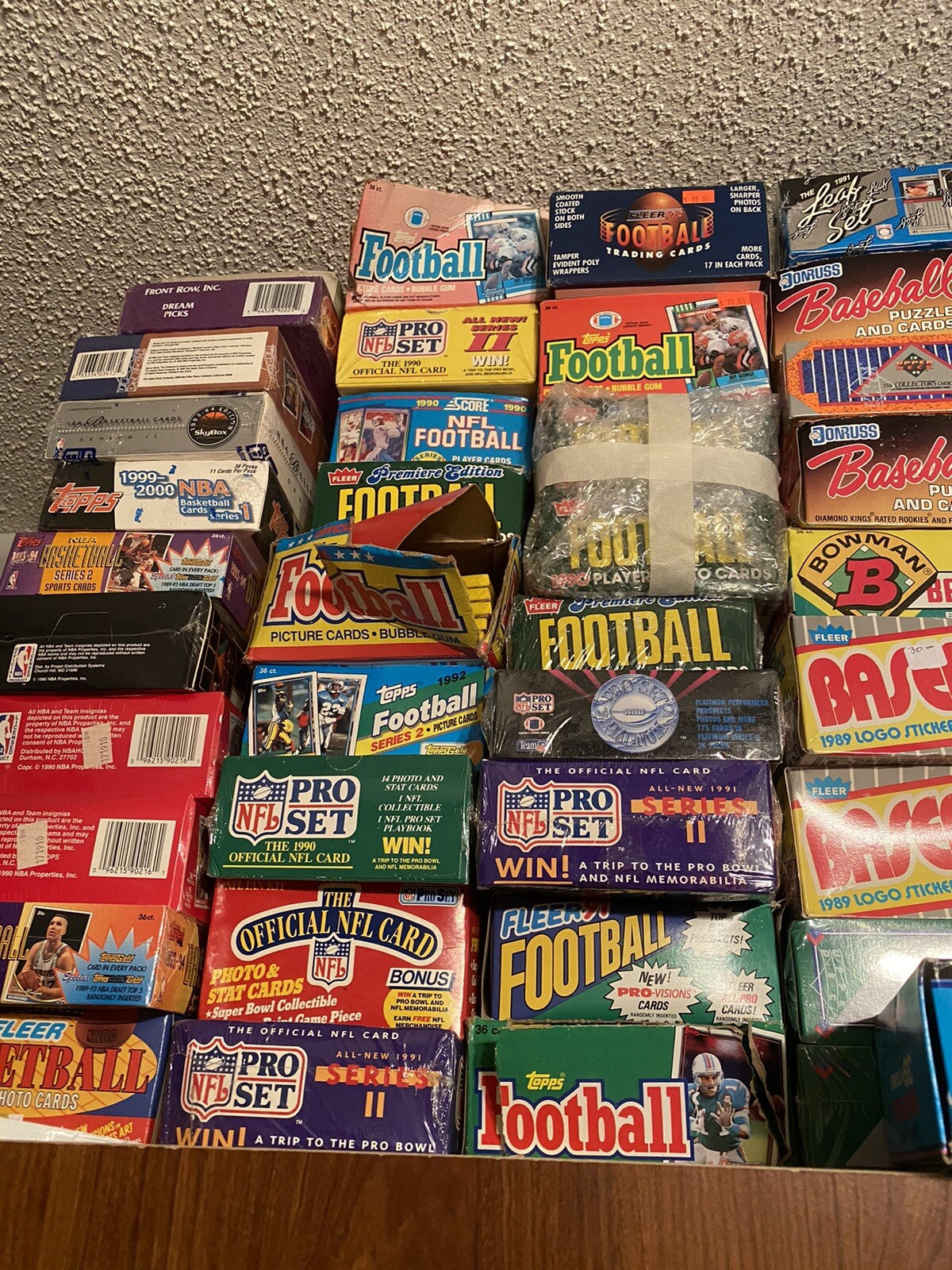 Vintage NFL Football Cards Lot 80 Cards – with Unopened Sealed Packs, Old School Football Card Collection-1