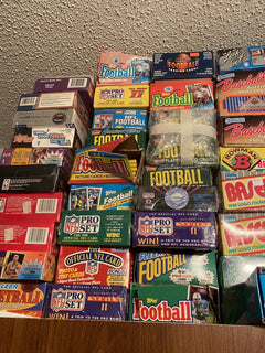 Vintage NFL Football Cards Lot 80 Cards – with Unopened Sealed Packs, Old School Football Card Collection-1