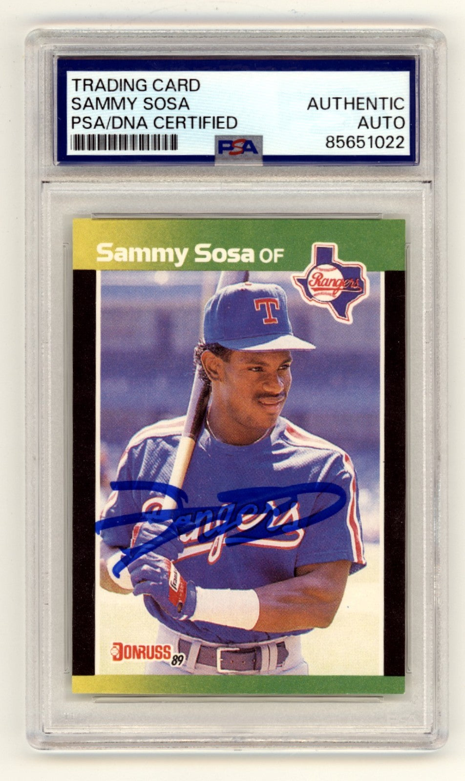 Sammy Sosa 1989 Donruss Baseball's Best #324 Signed Rookie RC PSA Authentic Auto-1