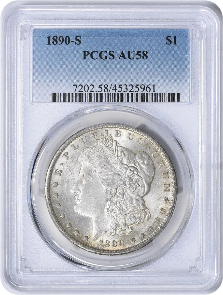 1890-S Morgan Silver Dollar AU58 PCGS
