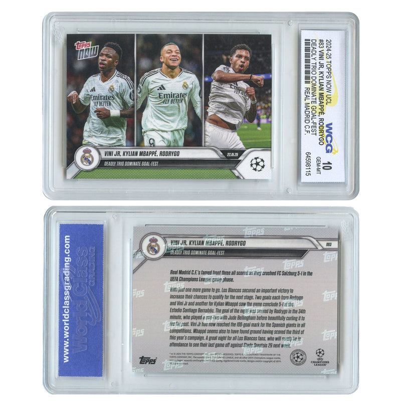 2024 Topps Now KYLIAN MBAPPE VINI JR RODRYGO Madrid Trio Card #83 - GEM MINT 10-1
