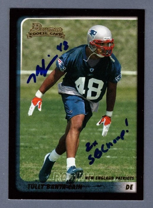 Tully Banta-Cain 2003 Bowman #229 Rookie RC w/ 2 SB Champs LSCM COA Patriots