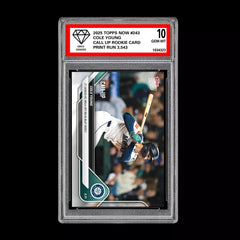 Graded 10 Cole Young 2025 Topps Now #243 RC Rookie CALL UP Seattle Mariners-1