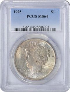 1925 Peace Silver Dollar MS64 PCGS-1