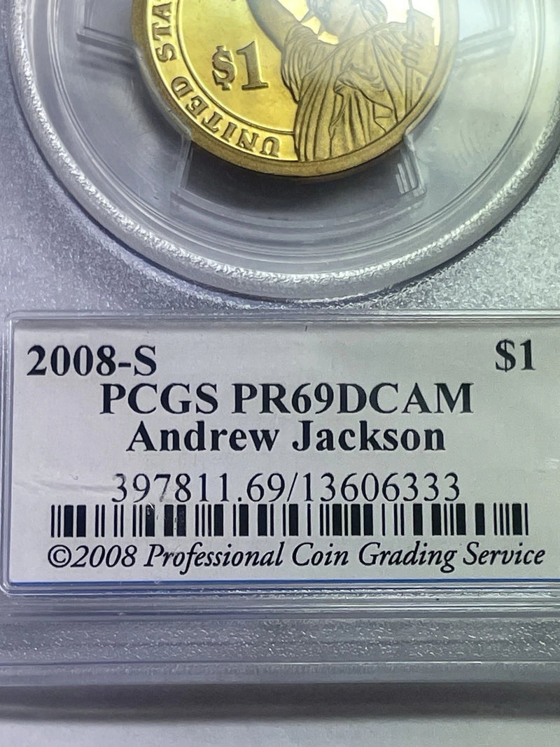 2008-S Andrew Jackson One Dollar PCGS- PR 69 D CAM.-8