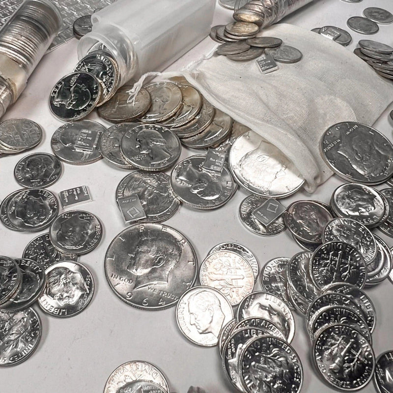 Lote mixto de medio dólar de plata sin circular | Monedas antiguas estadounidenses. Liquidación.-6