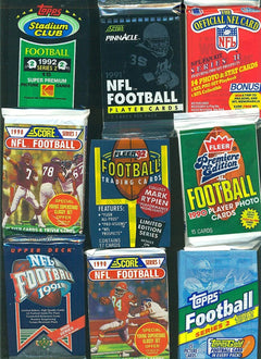 100 Unopened Vintage NFL Football Cards in factory Sealed Wax Packs-6