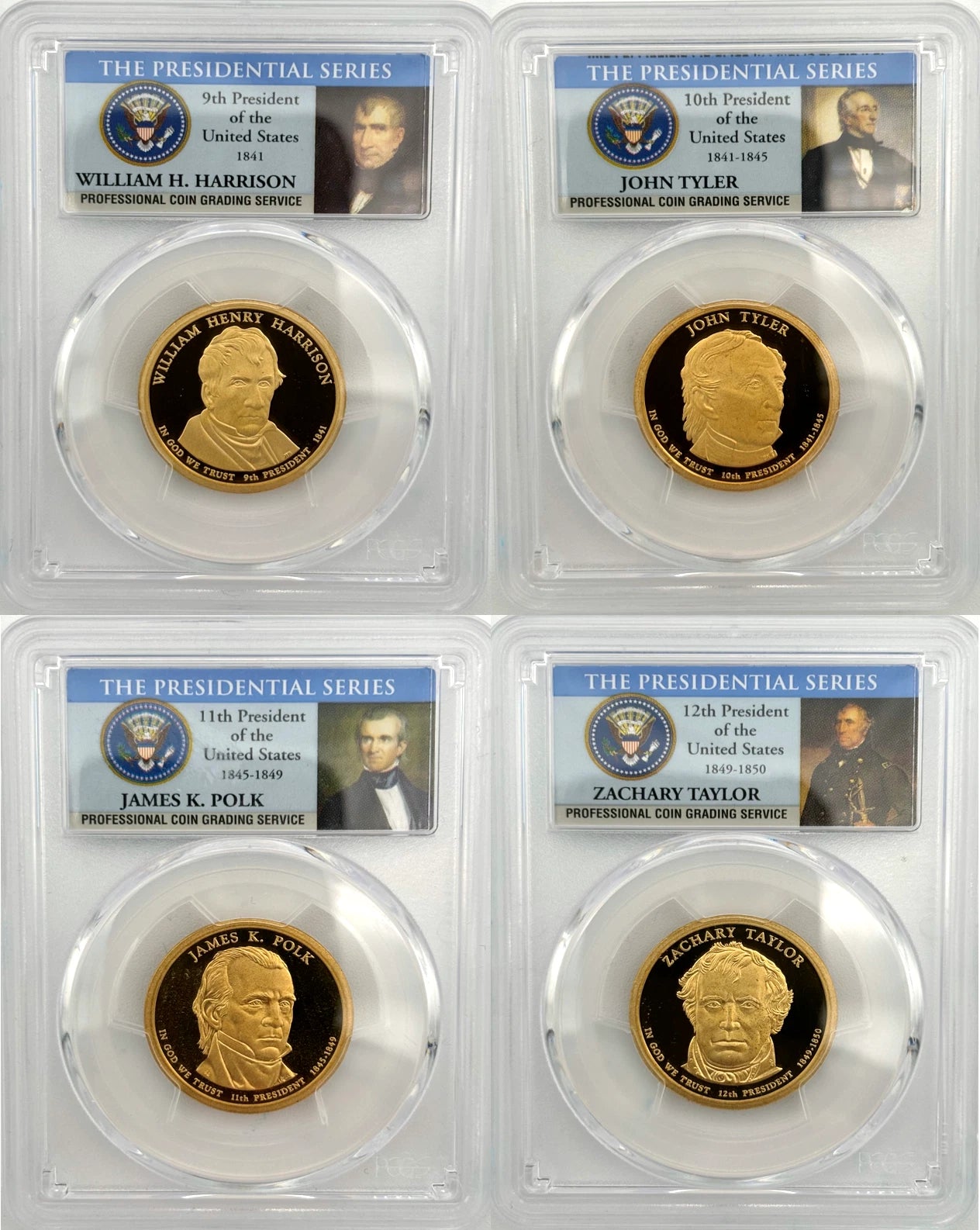2007 - 2010, 2011 - 2016 S COMPLETE 39 Presidential $1 PCGS 70 Proof Dollar Set-8