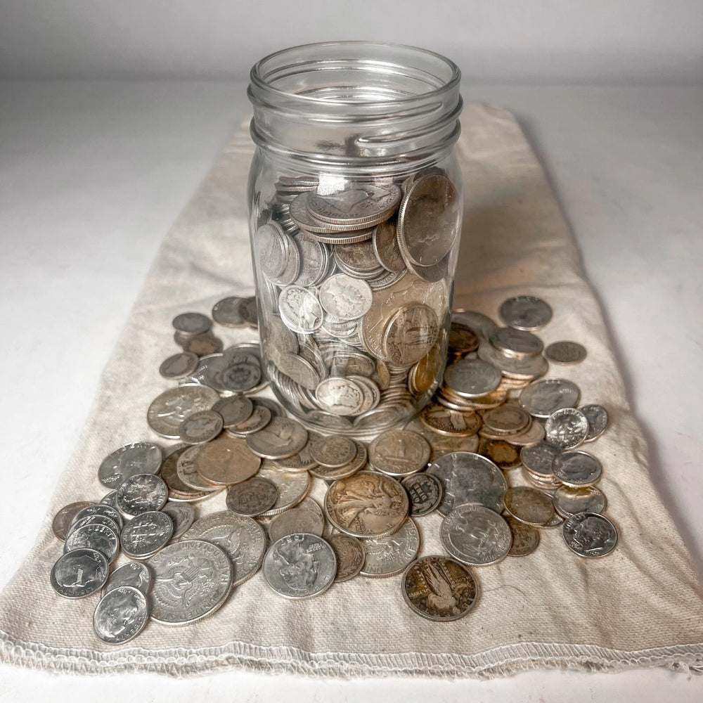 Mason Jar Silver Coin Mixed Lot | ESTATE SALE LIQUIDATION | US Silver Coins-8