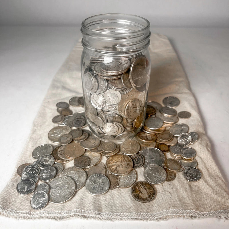 Mason Jar Silver Coin Mixed Lot | ESTATE SALE LIQUIDATION | US Silver Coins-8