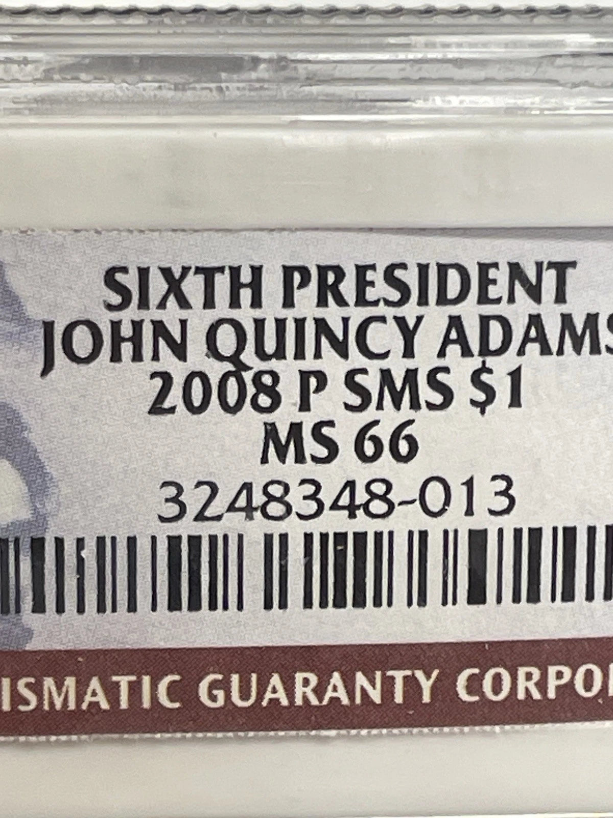 2008-P John Quincy Adams One Dollar SMS NGC MS66-8