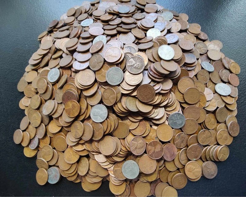 Lote de 1 libra de centavos de trigo Lincoln sin buscar de 1 céntimo - Lotes de monedas antiguas de EE. UU.-5