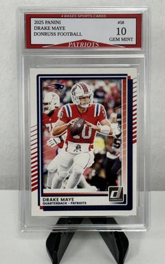 Tarjeta Panini Donruss Drake Maye New England Patriots n.° 58 Gem Mint 10 2025.-1
