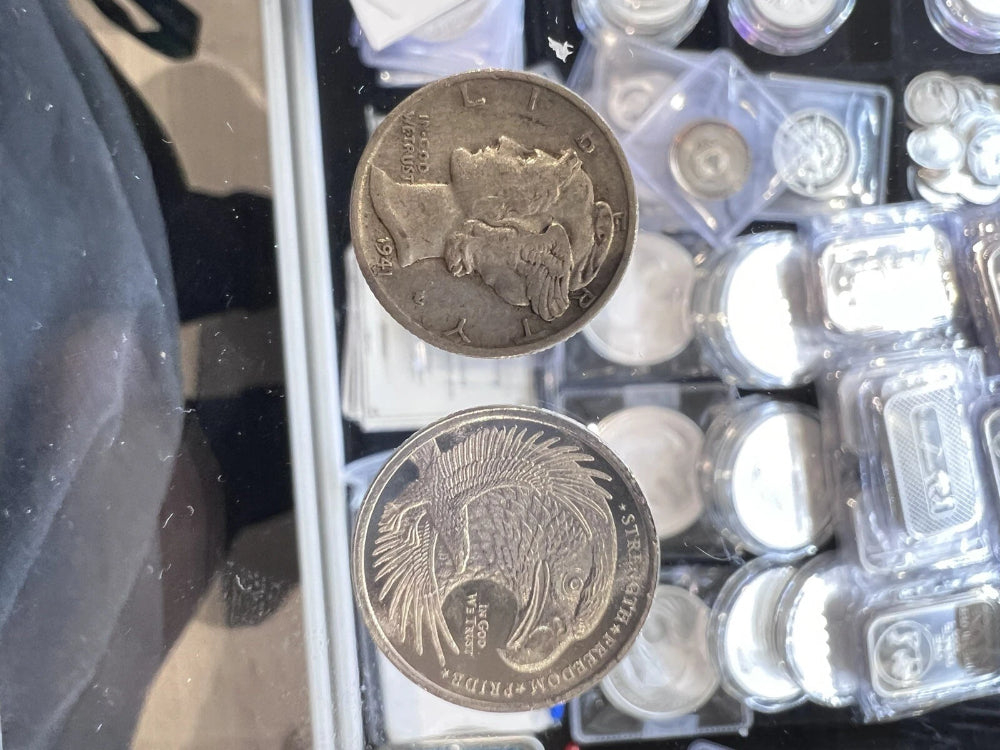 Lote de 10 x 1/10 oz de plata águila doble ronda de décima-5