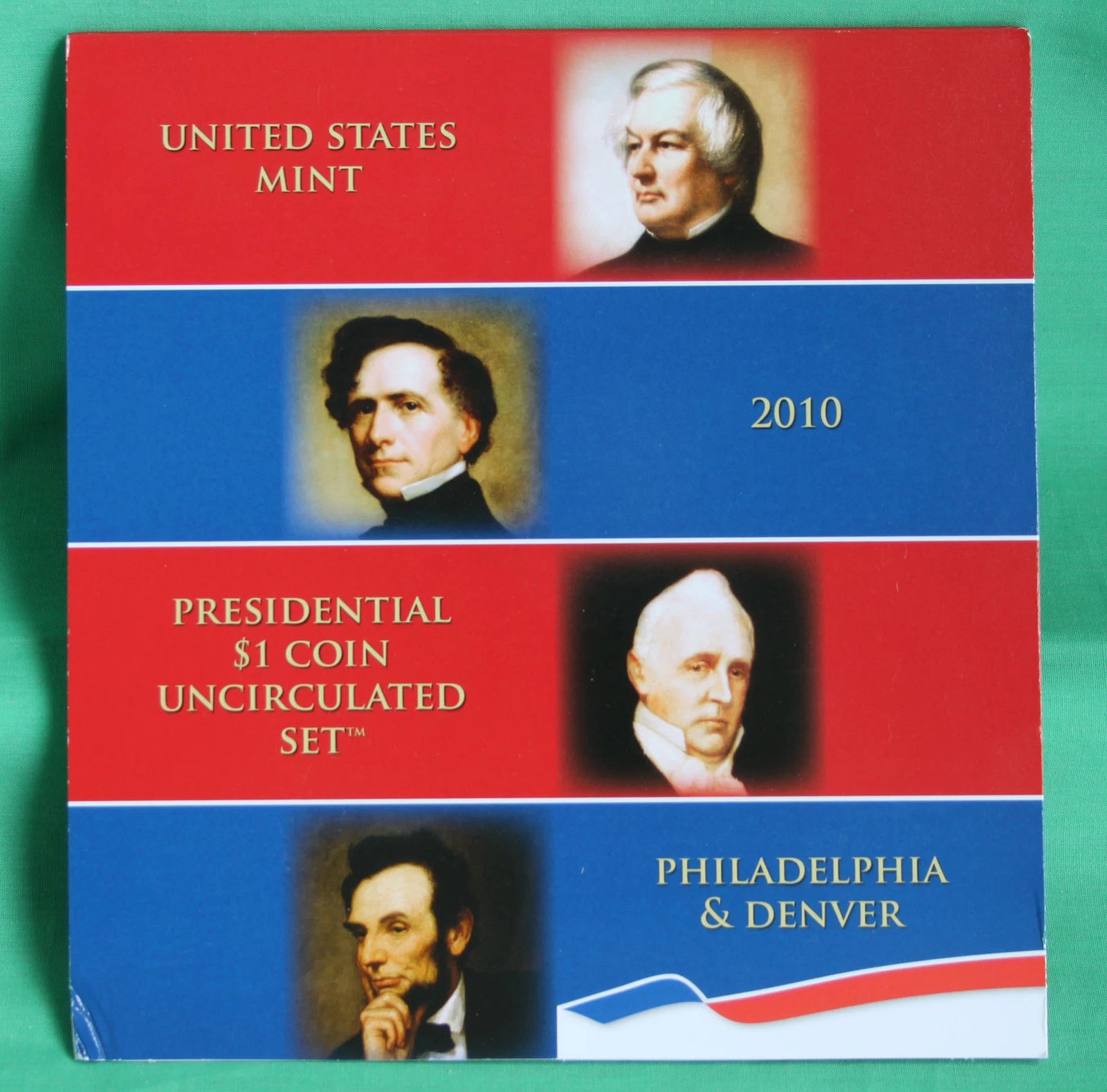 2010 Presidential $1 Coin Uncirculated Set 8 Golden P+D Dollars US Mint OPENED-8