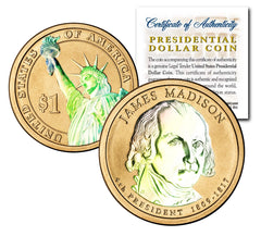 HOLOGRAM 2-sided 2007 JAMES MADISON Presidential $1 Dollar U.S. President Coin-1