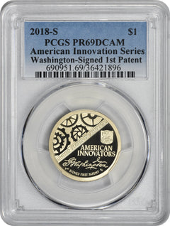 2018-S American Innovation Dollar PR69DCAM PCGS Washington Signed 1st Patent-1