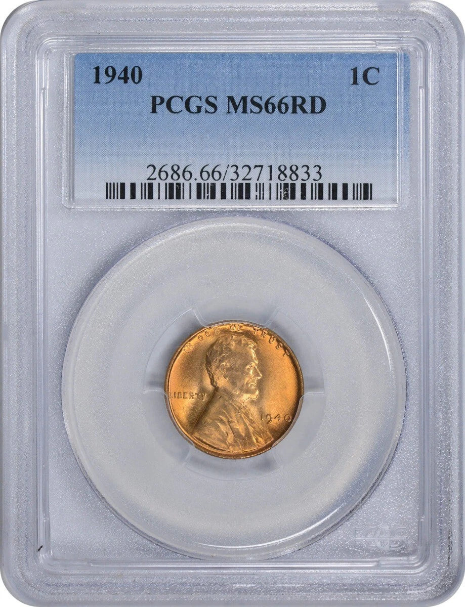 1940 Lincoln Cent MS66RD PCGS-1
