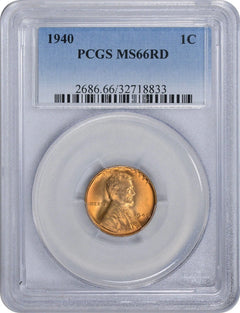 1940 Lincoln Cent MS66RD PCGS-1
