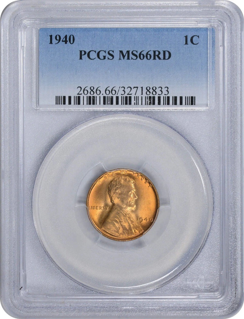 1940 Lincoln Cent MS66RD PCGS-1