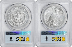 2023 Morgan and Peace Silver Dollar 2-Coin Set MS70 First Day of Issue PCGS FDOI-2