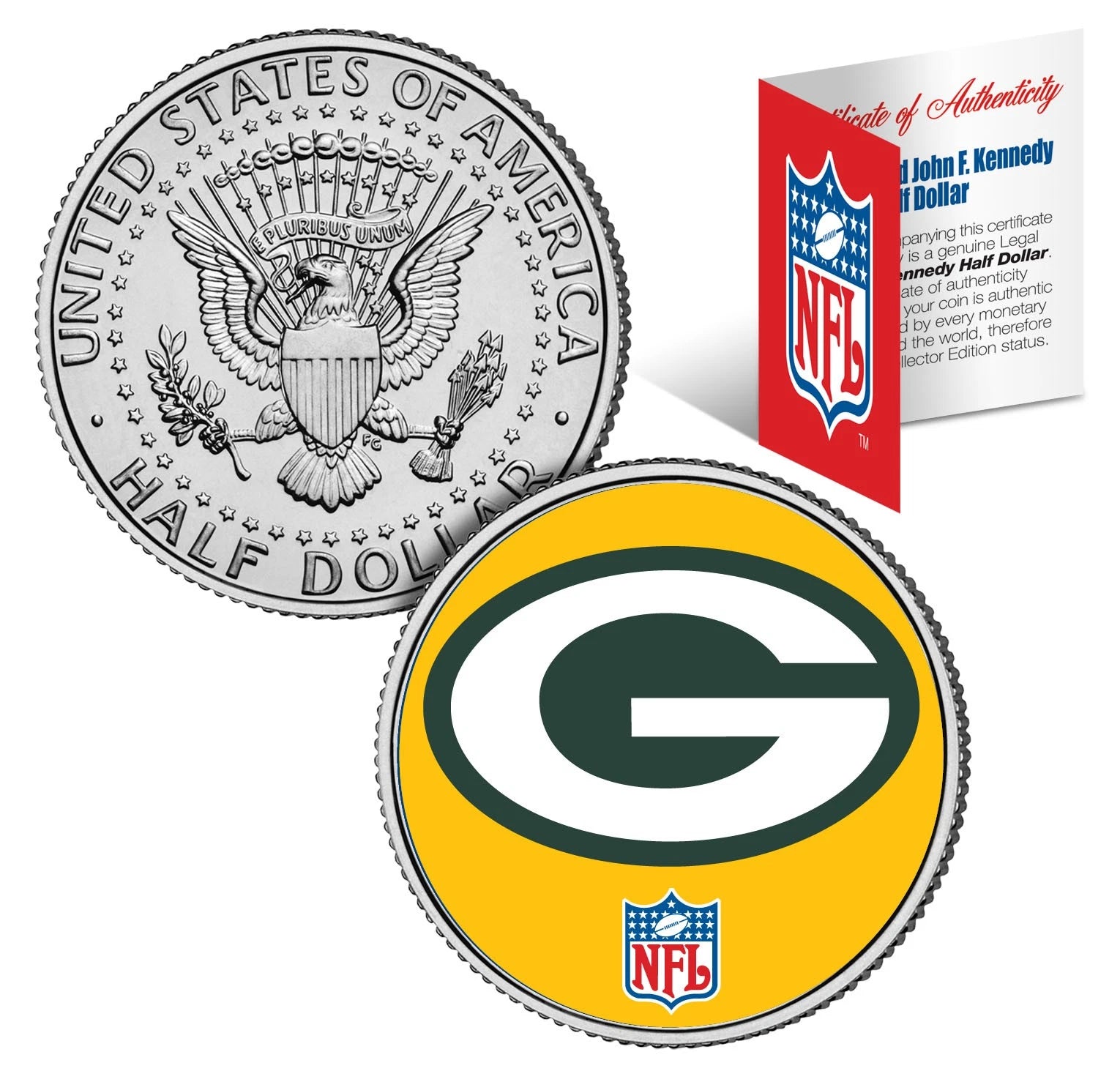 GREEN BAY PACKERS NFL JFK Kennedy Half Dollar US Coin *Officially Licensed*-1