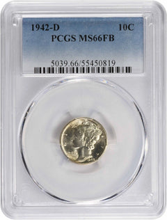 1942-D Mercury Silver Dime MS66FB PCGS-1