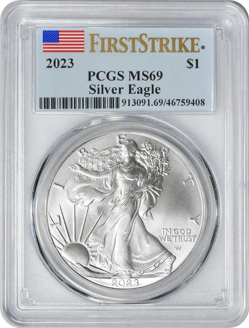2023 $1 American Silver Eagle MS69 First Strike PCGS-1
