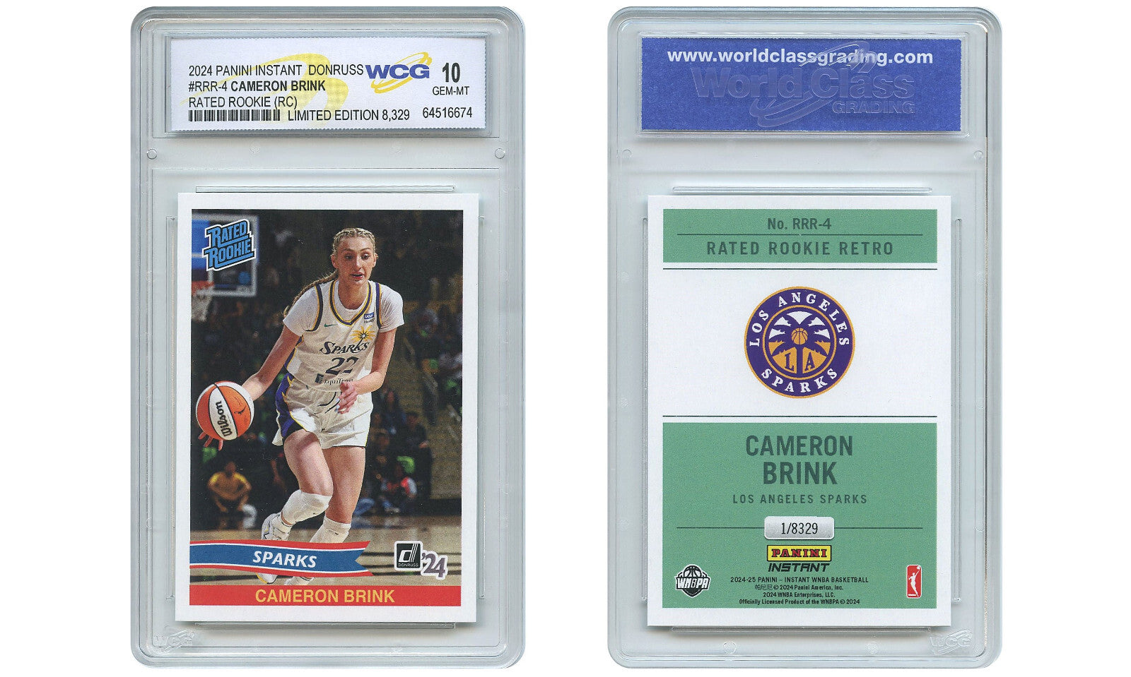2024 Panini WNBA CAMERON BRINK Donruss Rated Rookie Card #RRR4 – GEM-MINT 10-1