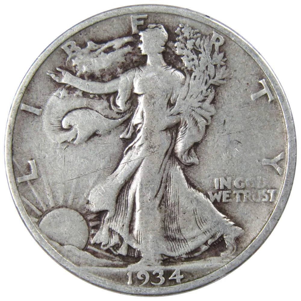 1934 S Liberty Walking Half Dollar VG Very Good 90% Silver 50c US Coin-1