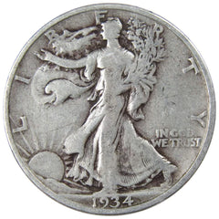 1934 S Liberty Walking Half Dollar VG Very Good 90% Silver 50c US Coin-1