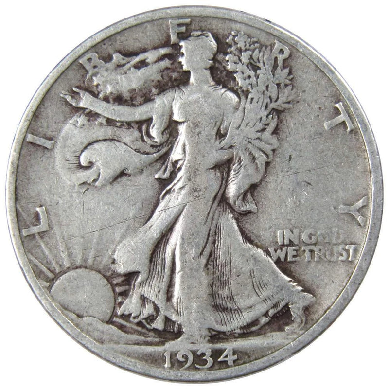 1934 S Liberty Walking Half Dollar VG Very Good 90% Silver 50c US Coin-1
