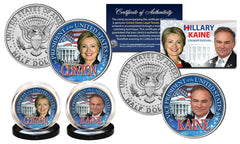 HILLARY CLINTON & TIM KAINE Democrat 2016 Presidential JFK Dollar 2-Coin Set-2