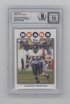 Lance Briggs 2008 Topps #243 Signed Beckett BGS 10 Auto Chicago Bears-1