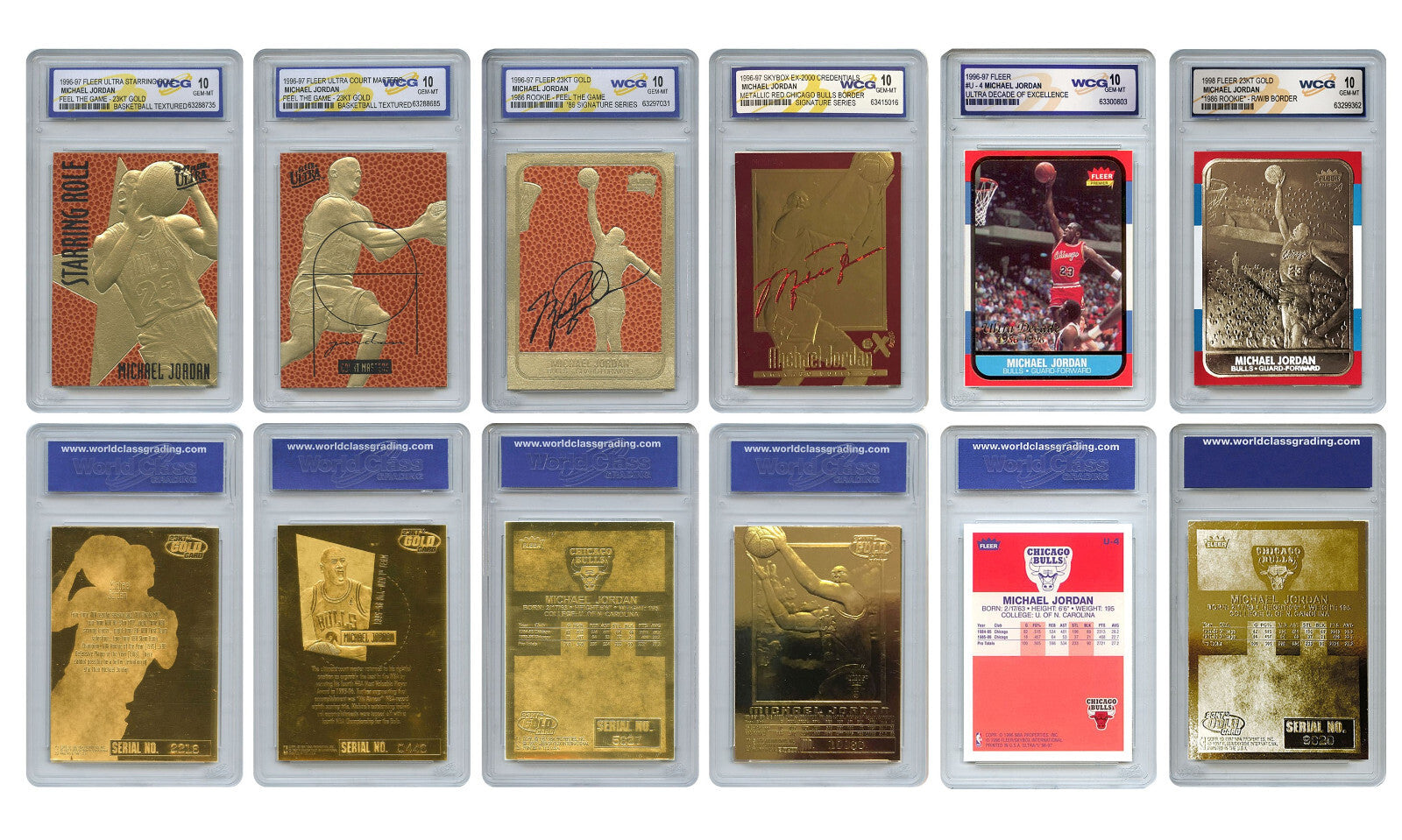 Michael Jordan Mega-Deal Licensed Cards Graded GEM-MINT 10 (SET OF 6) *MUST SEE*