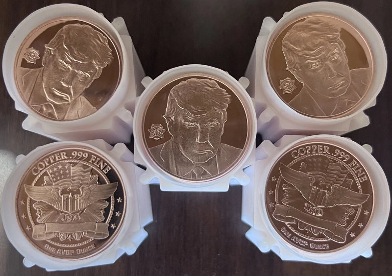 LOT OF 100 X 1 OZ Trump Mugshot .999 FINE COPPER ROUND - BULLION