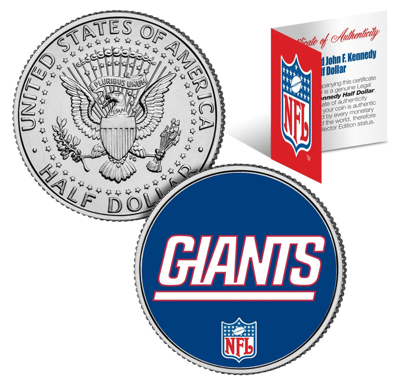 NEW YORK GIANTS NFL JFK Kennedy Half Dollar US Coin *Officially Licensed*-1