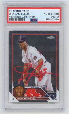 Brayan Bello 2023 Topps Chrome #57 Rookie RC Signed PSA Authentic Auto Red Sox-1
